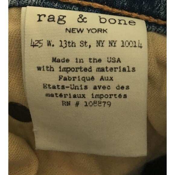 Rag & Bone Jeans Women's Size 26 Blue June Cotton Blend Distressed Raw Hem - Picture 9 of 9